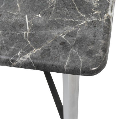 47" Black and Silver Wood And Metal Cross Legs Coffee Table
