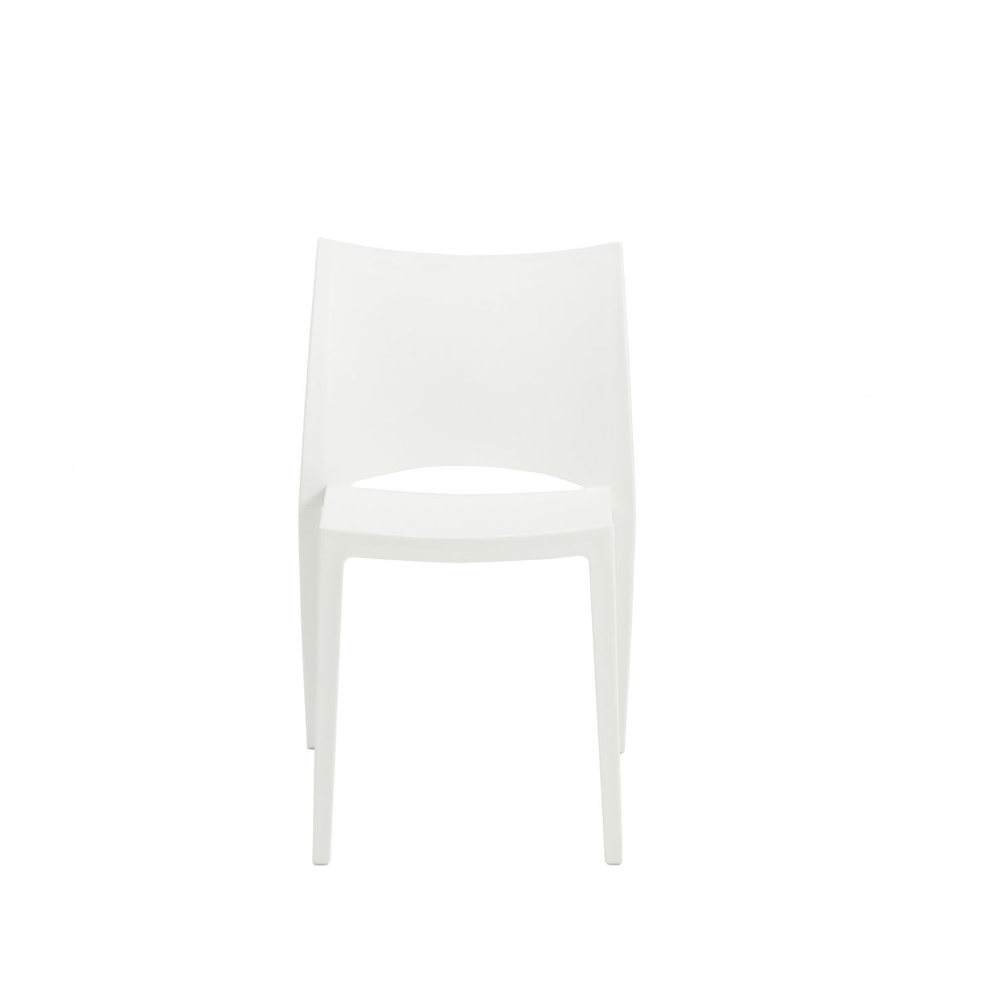 Set of Two White Heavy Duty Plastic Dining Side Chairs