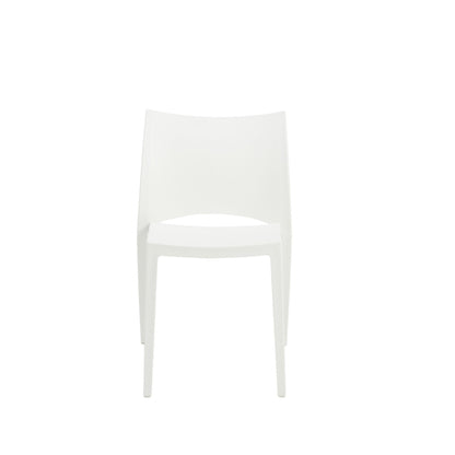 Set of Two White Heavy Duty Plastic Dining Side Chairs