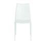 Set of Two White Upholstered Leather Dining Side Chairs