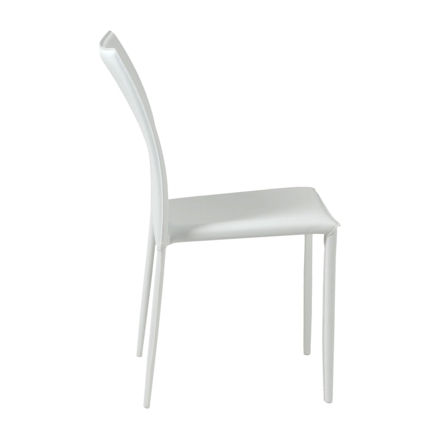 Set of Two Premium All White Stacking Dining Chairs