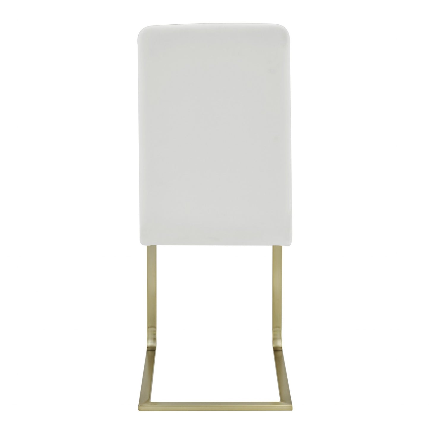 Set of Two Mod White and Gold Dining Chairs