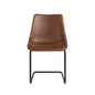 Set of Two Brown and Black Upholstered Leather Dining Side Chairs