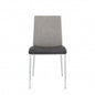 Set of Two Light Gray And Silver Upholstered Fabric Dining Side Chairs