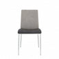 Set of Two Light Gray And Silver Upholstered Fabric Dining Side Chairs