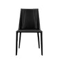 Black Upholstered Leather Dining Side Chair