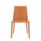 Terra Cotta Upholstered Leather Dining Side Chair