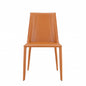 Terra Cotta Upholstered Leather Dining Side Chair