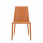 Terra Cotta Upholstered Leather Dining Side Chair