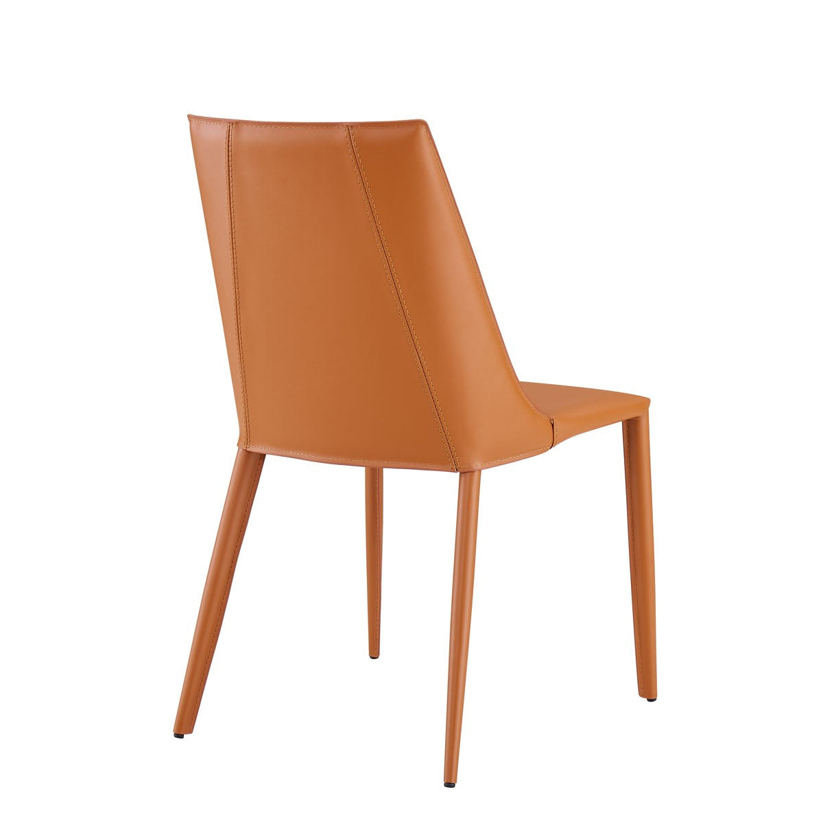 Terra Cotta Upholstered Leather Dining Side Chair