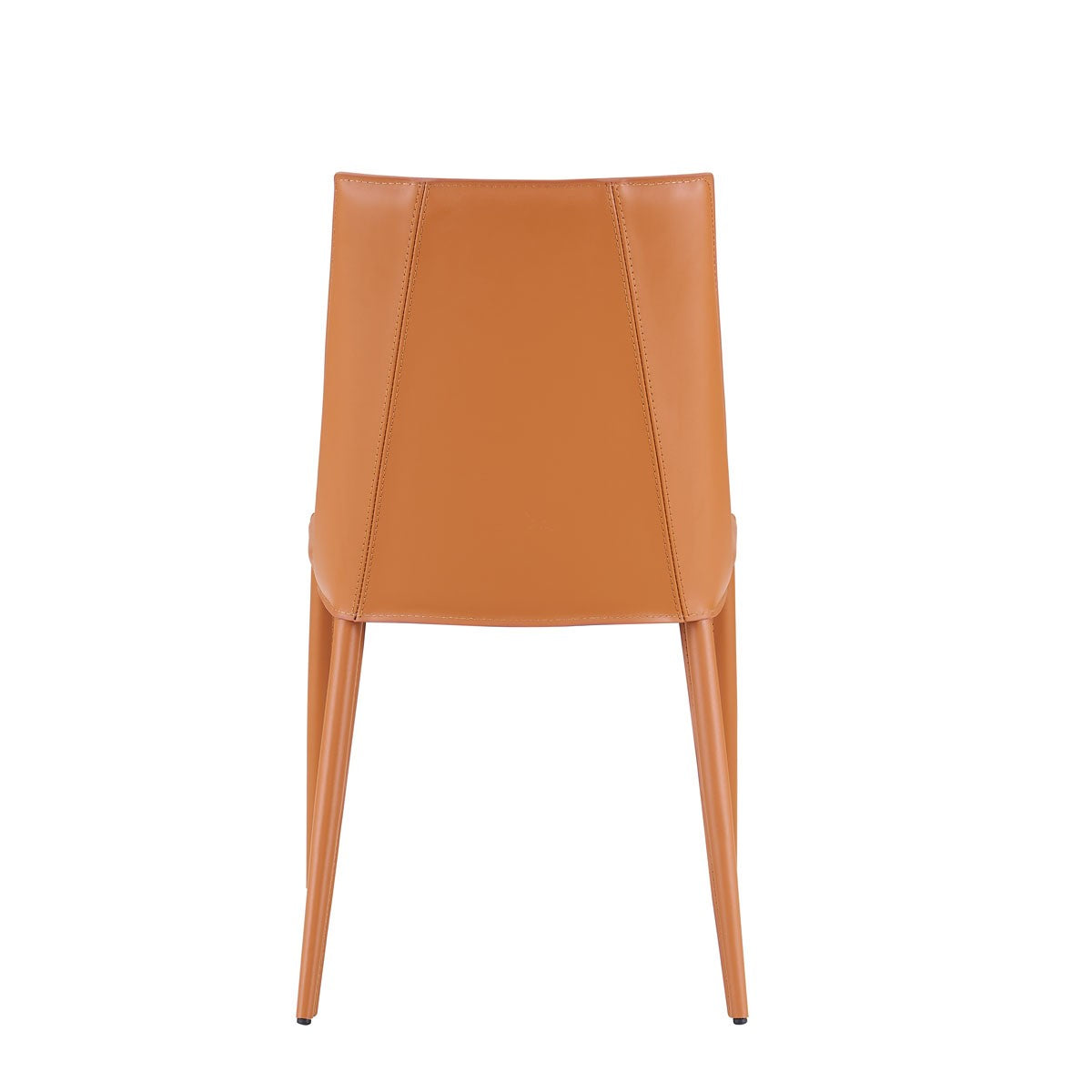 Terra Cotta Upholstered Leather Dining Side Chair