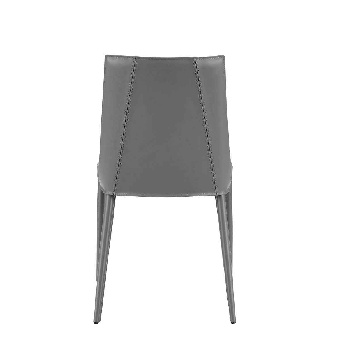 Gray Upholstered Leather Dining Side Chair