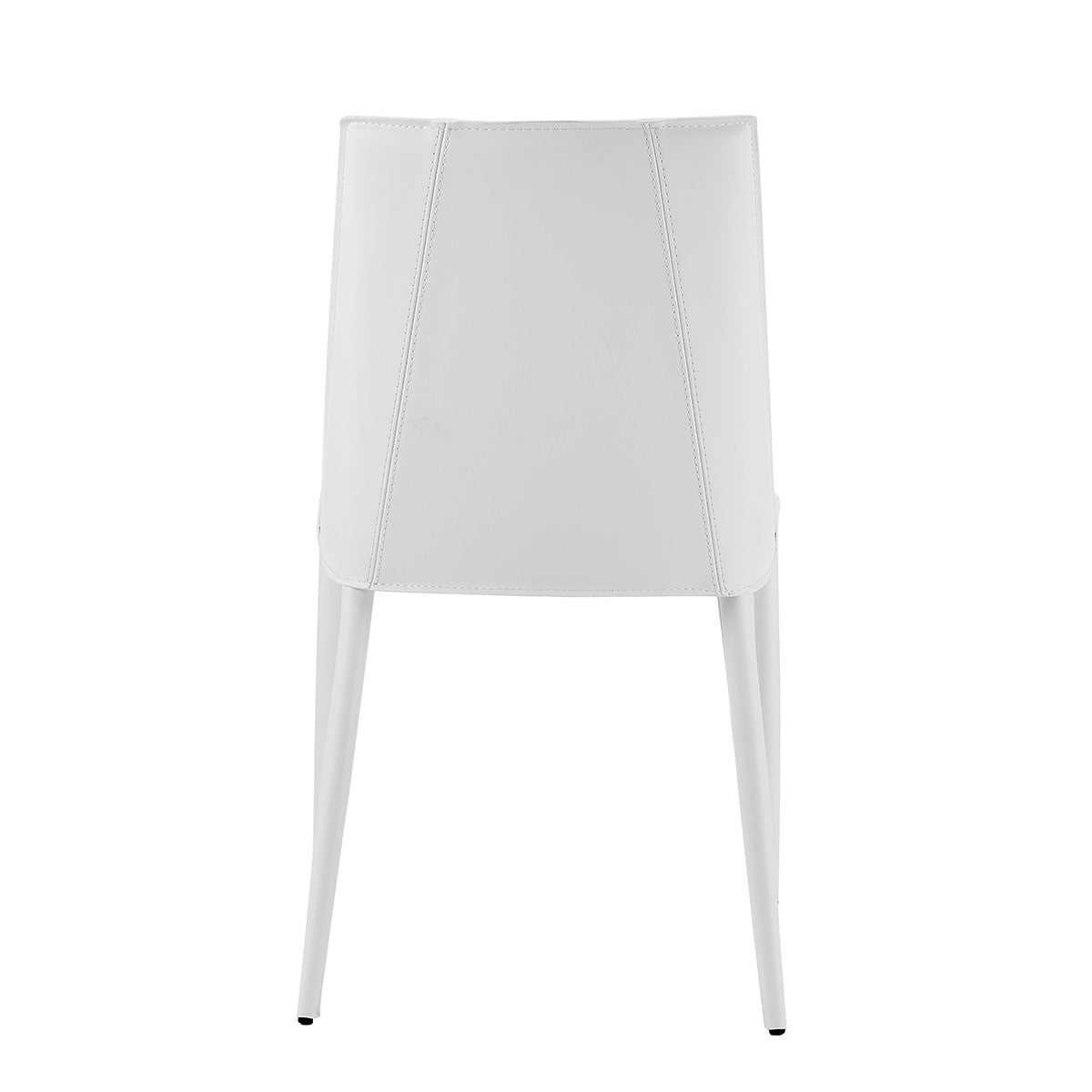 Sleek All White Faux Leather Dining or Side Chair