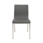 Set of Two Gray And Silver Upholstered Leather Dining Side Chairs