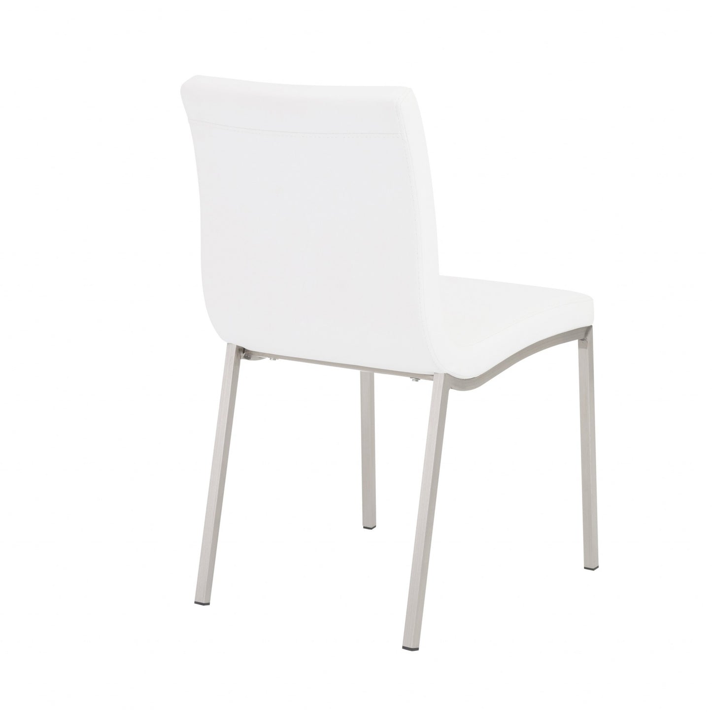 Set of Two Minimalist White Faux Faux Leather Chairs