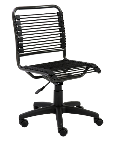 Black Adjustable Swivel Bungee Rolling Office Chair