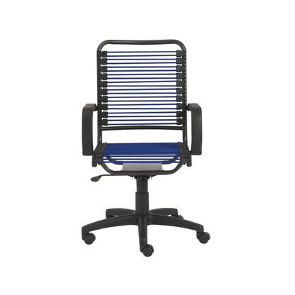 Blue and Black Adjustable Swivel Bungee Rolling Office Chair