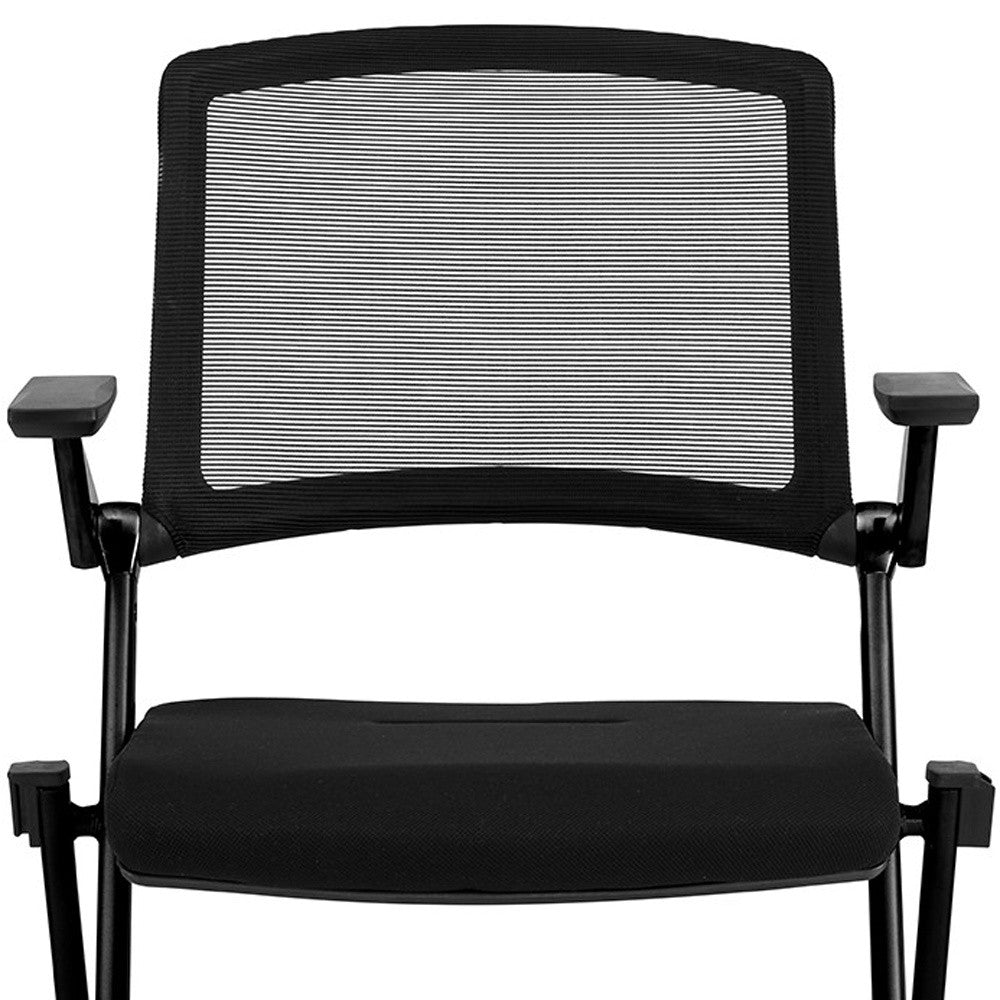 Set of Two Black Mesh Conference Office Chair