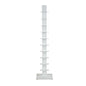 60" White Metal Ten Shelf Modern Tower Bookcase