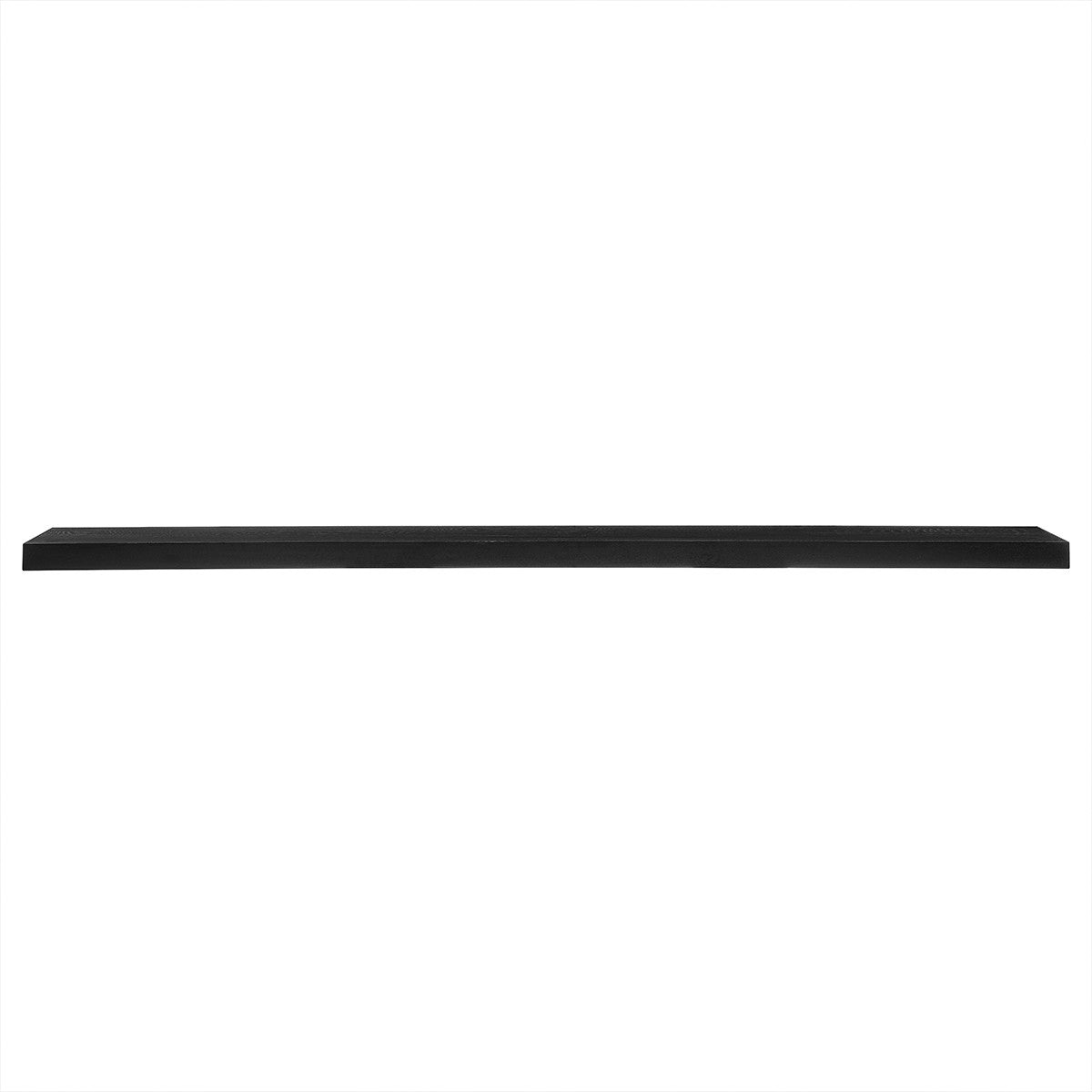 75" Black Wooden Wall Mounted Floating Shelf