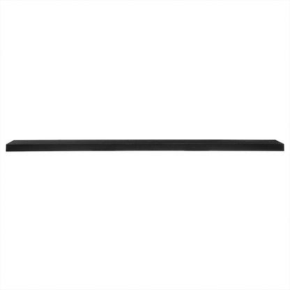 75" Black Wooden Wall Mounted Floating Shelf