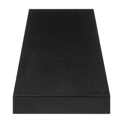 75" Black Wooden Wall Mounted Floating Shelf