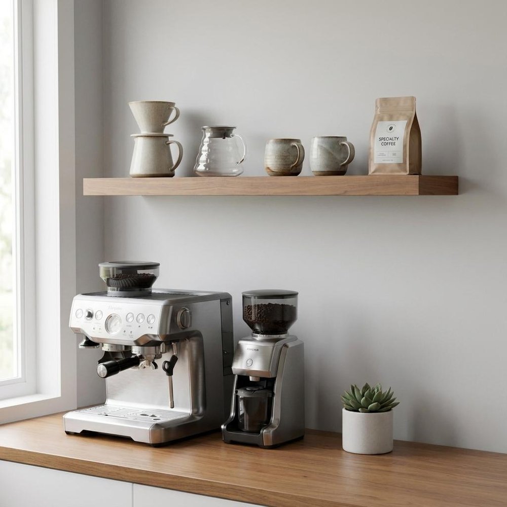 43" Brown Wooden Wall Mounted Floating Shelf