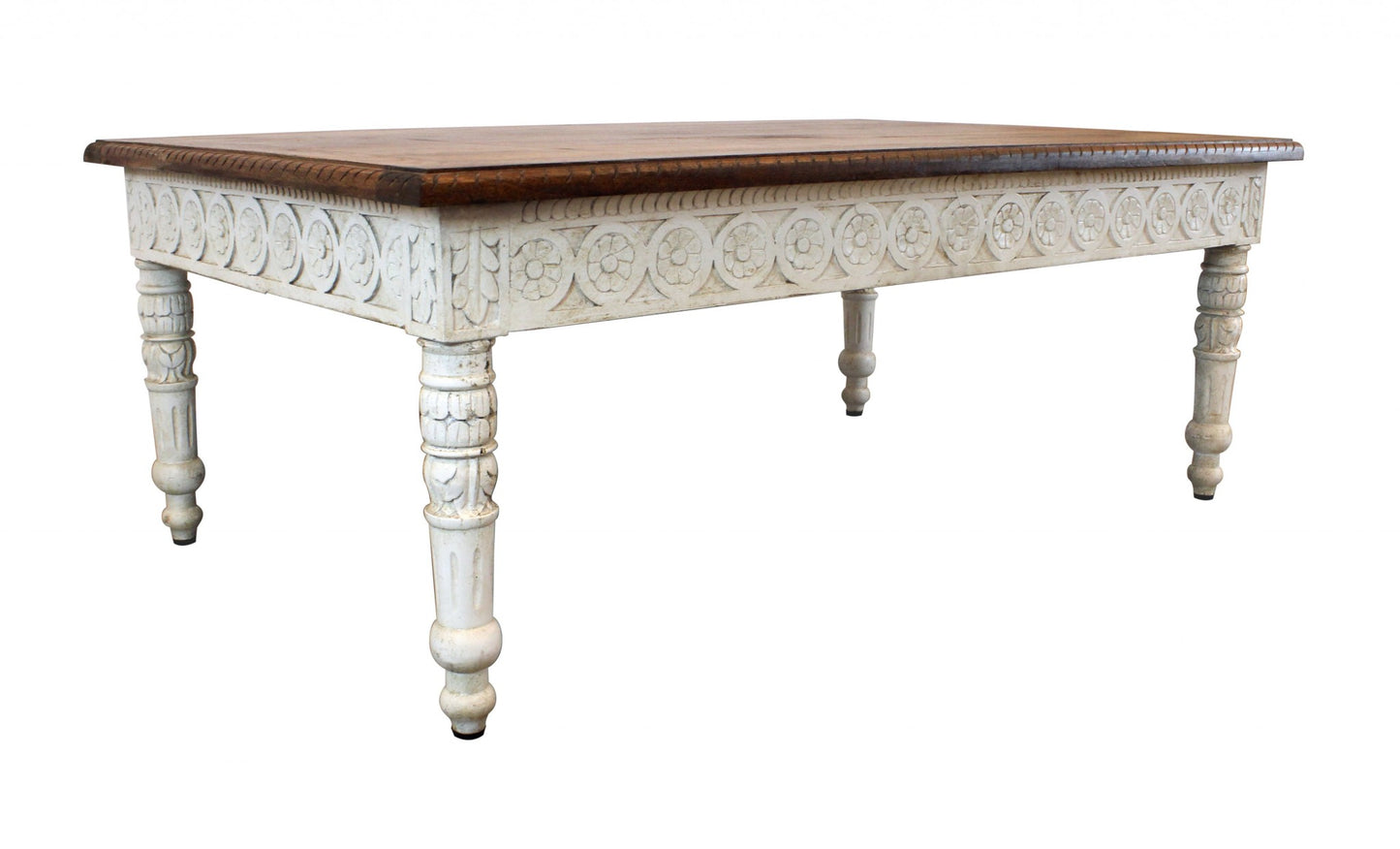 Brown and White Decorative Coffee Table