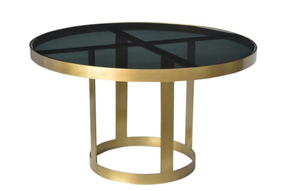 Round Black and Gold Modern Coffee Table