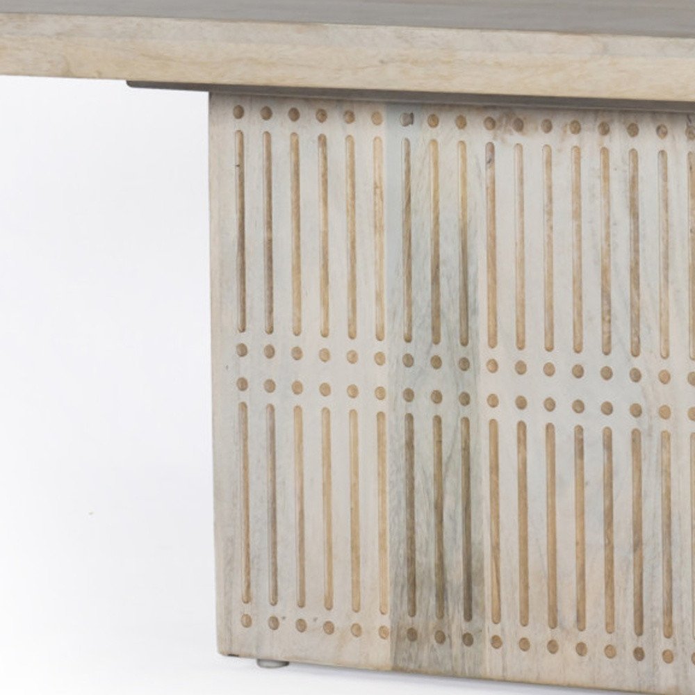 40" Ivory Solid Wood Lift Top Pedestal Coffee Table