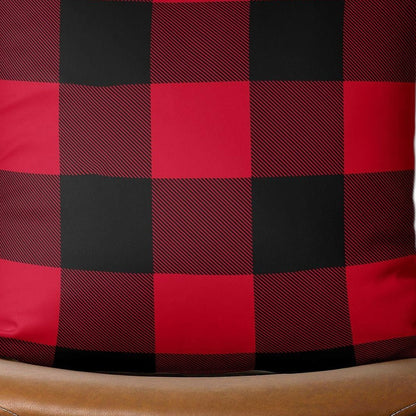 Red and Black Buffalo Plaid Throw Pillow