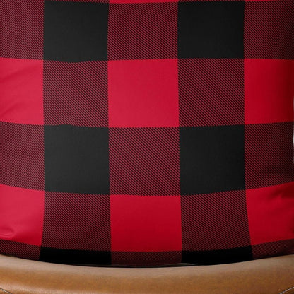 Red and Black Buffalo Plaid Throw Pillow