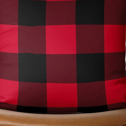 Red and Black Buffalo Plaid Throw Pillow
