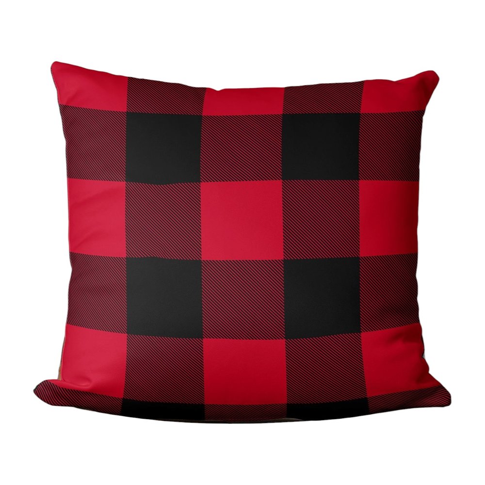 Red and Black Buffalo Plaid Throw Pillow