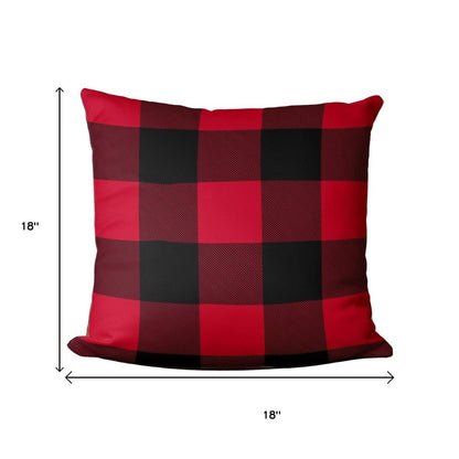 Red and Black Buffalo Plaid Throw Pillow