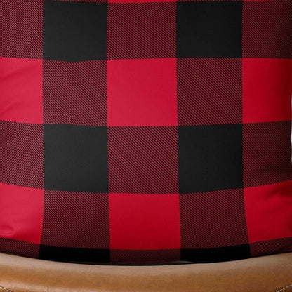 Red and Black Buffalo Plaid Throw Pillow