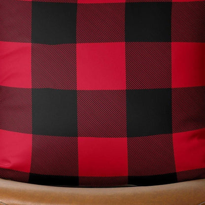 Red and Black Buffalo Plaid Throw Pillow