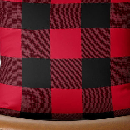 Red and Black Buffalo Plaid Throw Pillow