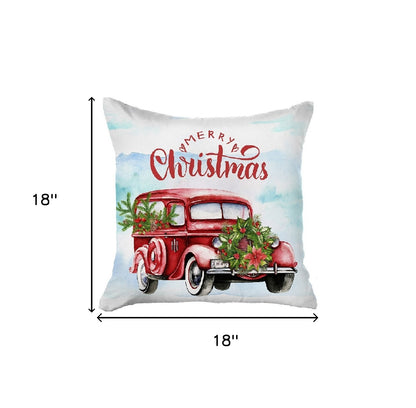 18" Multicolor Christmas Wreath Throw Pillow