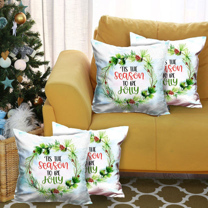 Set of 4 Merry Christmas Tis the Season Thow Pillows