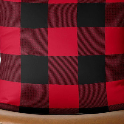 Red and Black Buffalo Plaid Throw Pillow Cover