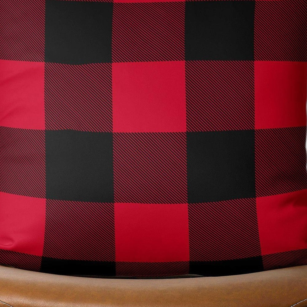 Red and Black Buffalo Plaid Throw Pillow Cover