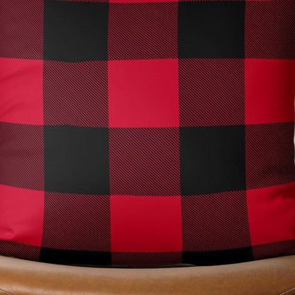 Red and Black Buffalo Plaid Throw Pillow Cover