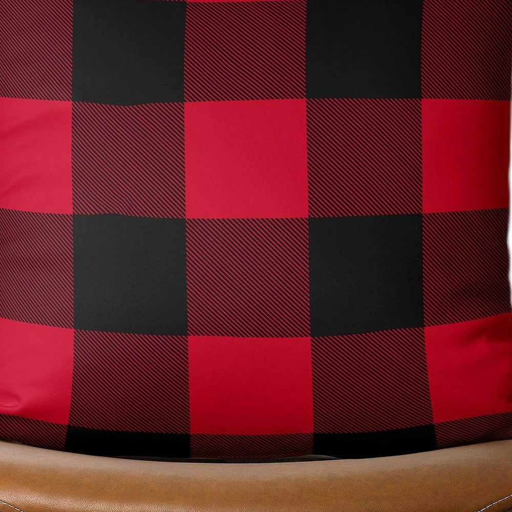 Red and Black Buffalo Plaid Throw Pillow Cover