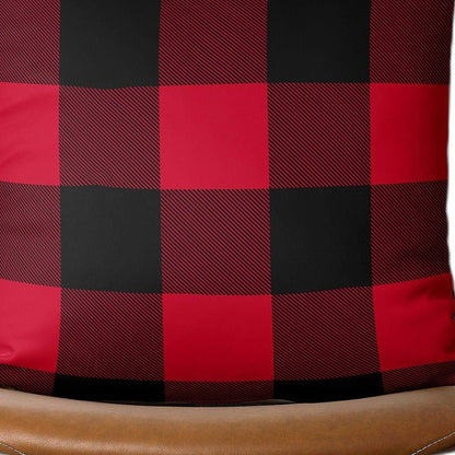 Red and Black Buffalo Plaid Throw Pillow Cover