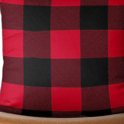 Red and Black Buffalo Plaid Throw Pillow Cover