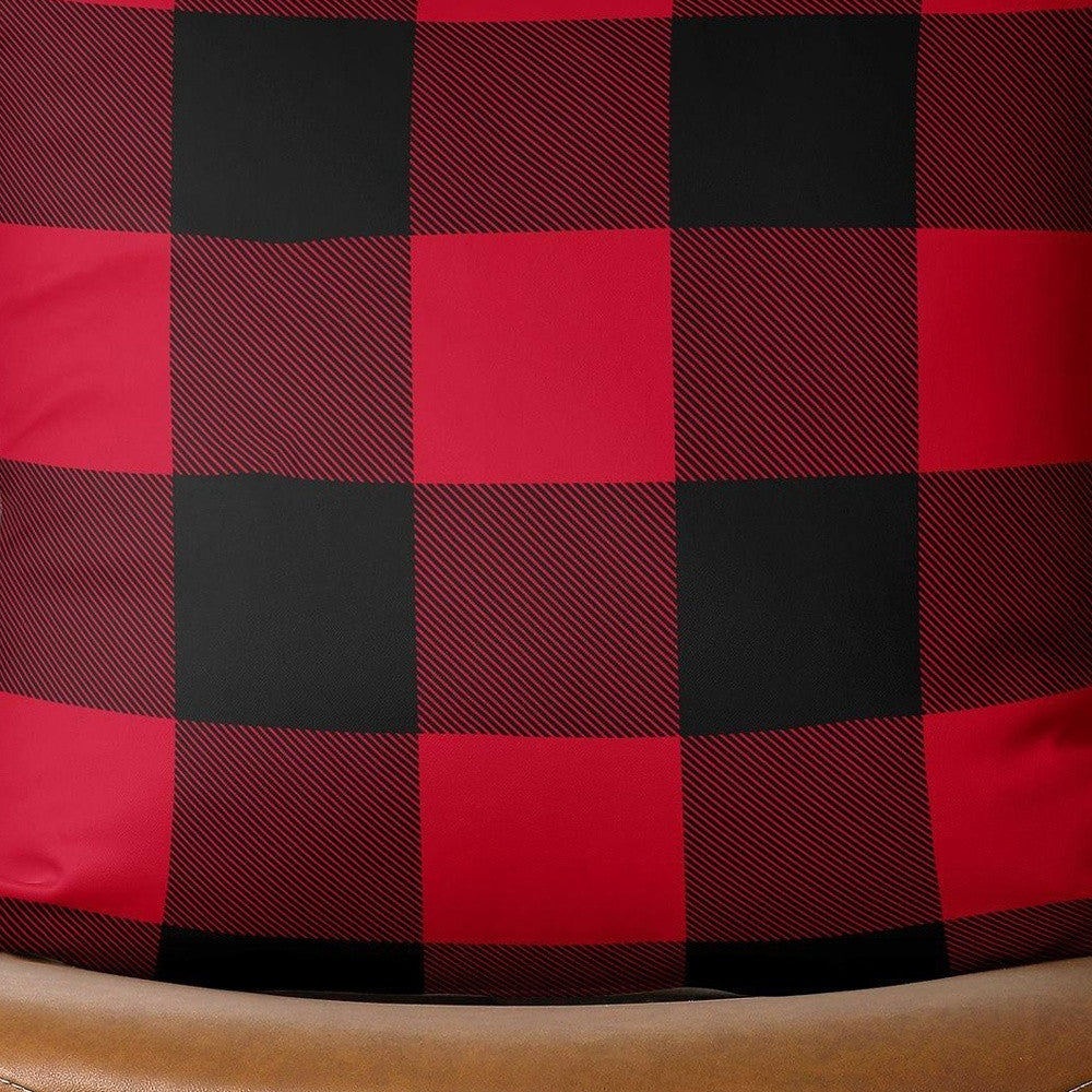 Red and Black Buffalo Plaid Throw Pillow Cover