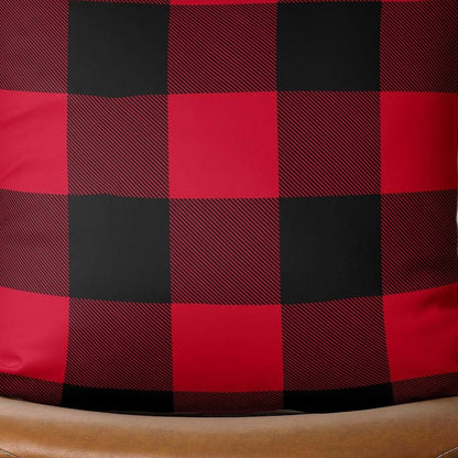 Red and Black Buffalo Plaid Throw Pillow Cover