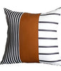 Set of 2 Rustic Brown Geometric Throw Pillows