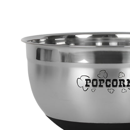 Sleek Stainless Steel Popcorn Serving Bowl